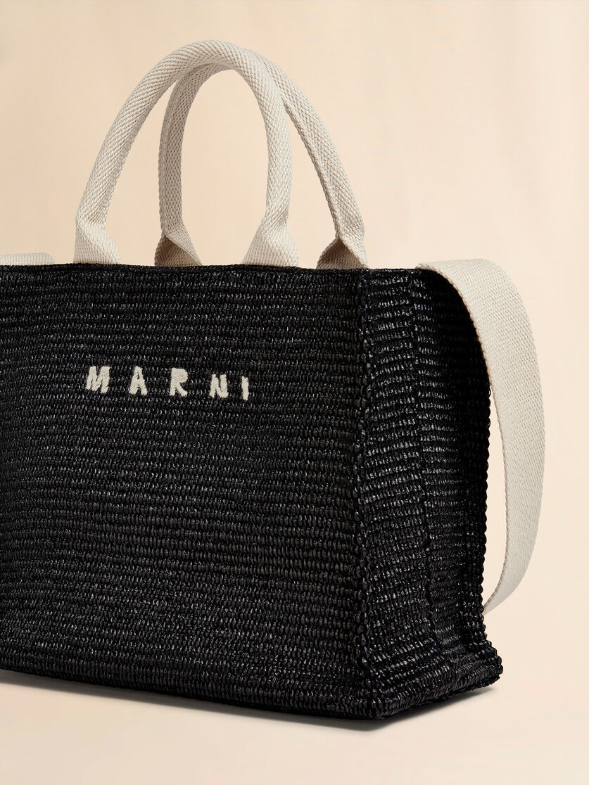 Pink raffia-effect Small Tote Bag - Shopping Bags - Image 5