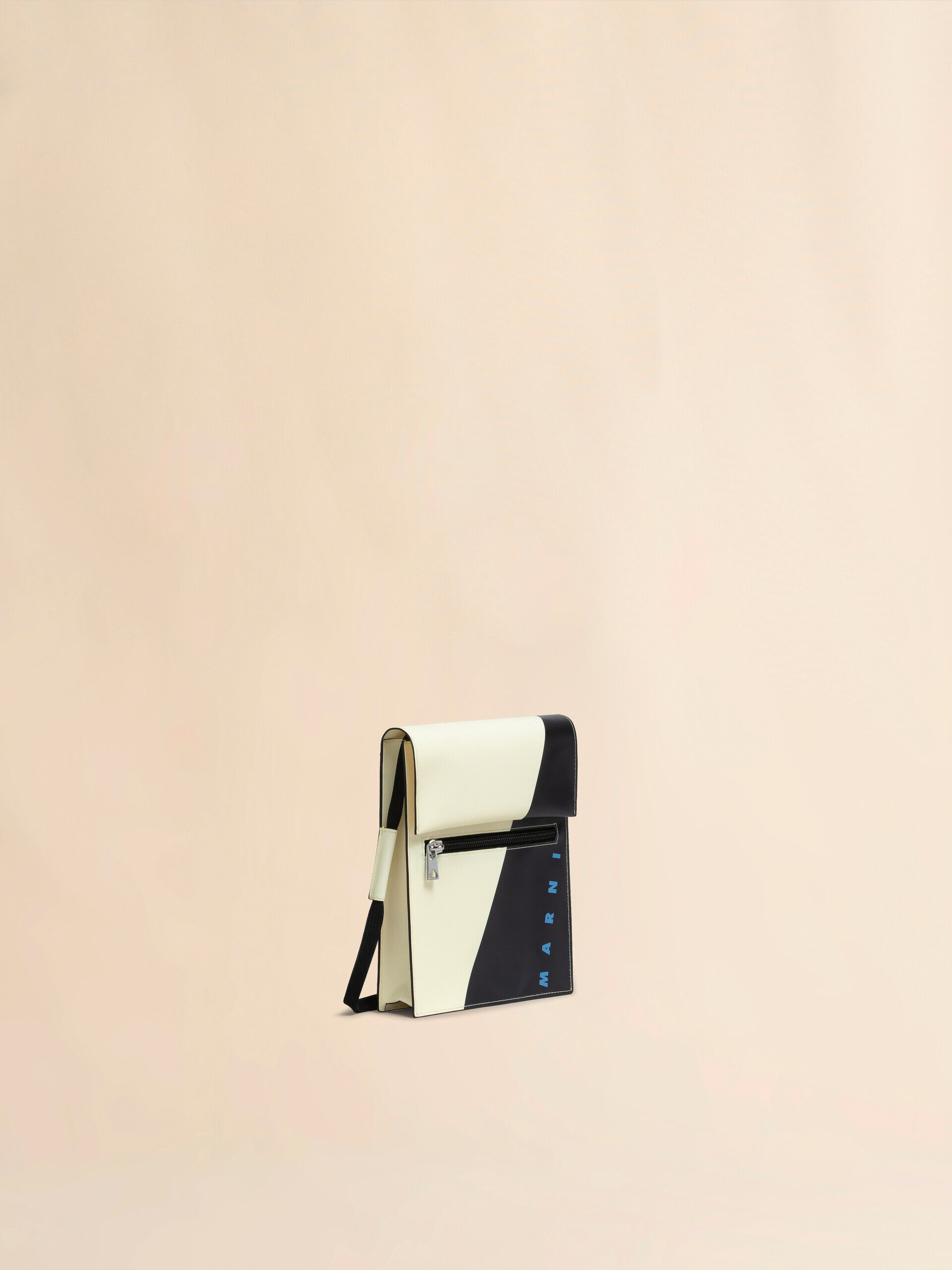 White and black Tribeca pouch with shoelace strap | Marni