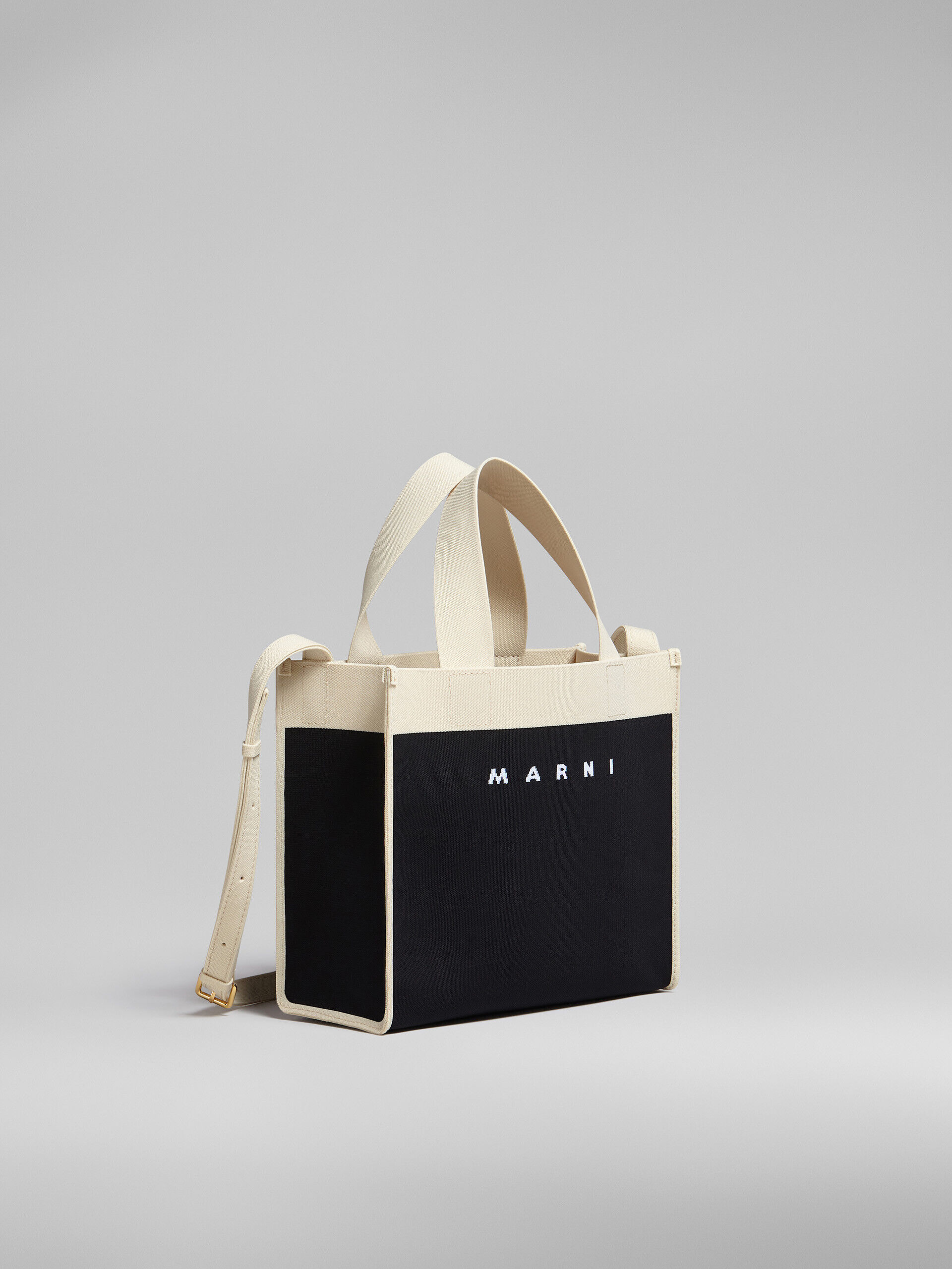 ブラック&ホワイト ジャカード スモール ショッピングバッグ | Marni