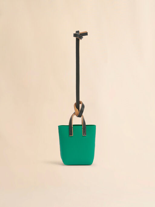 Ciondolo micro tote bag verde - Portachiavi