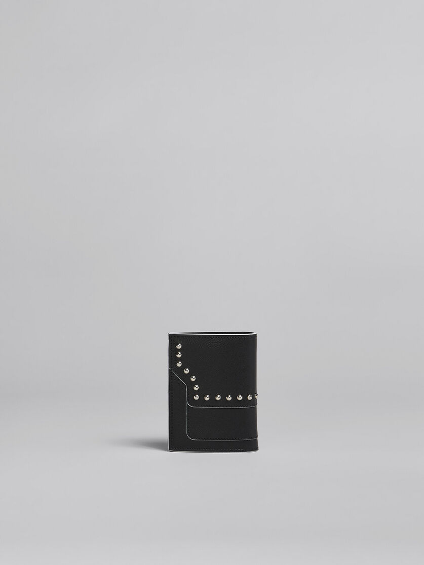 グリーン サフィアーノレザー製二つ折りウォレット、スタッズ付き - 財布 - Image 3
