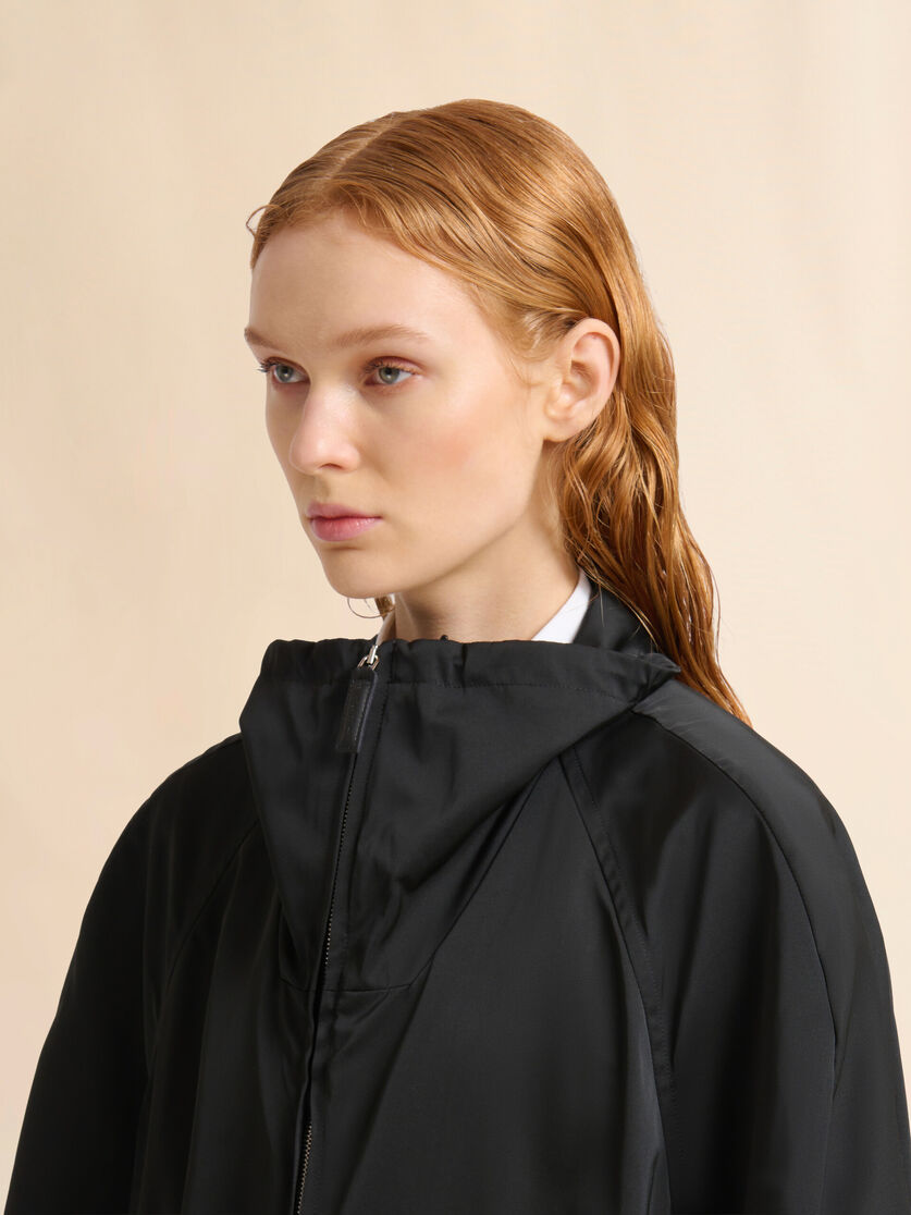 Black gathered taffeta parka - Jackets - Image 4