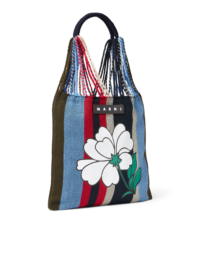 MARNI MARKET HAMMOCK BAG in multicolor pale blue crochet - Shopping Bags - Image 2