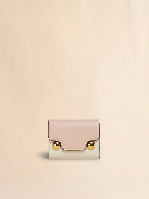 Light pink and white leather Trunkaroo trifold wallet - Wallets