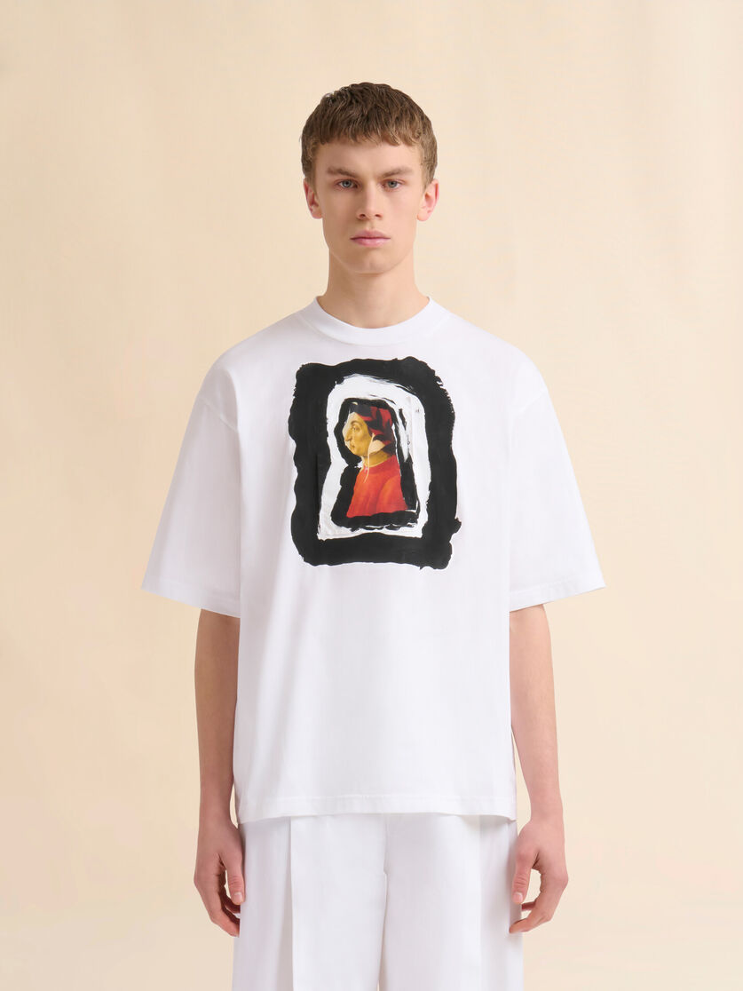 Weißes T-Shirt aus Baumwolle mit Dante-Print - Hemden - Image 2