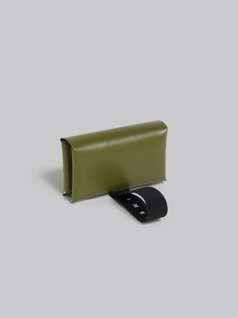 Portafoglio tri-fold nero con cinturino logato - Portafogli - Image 4
