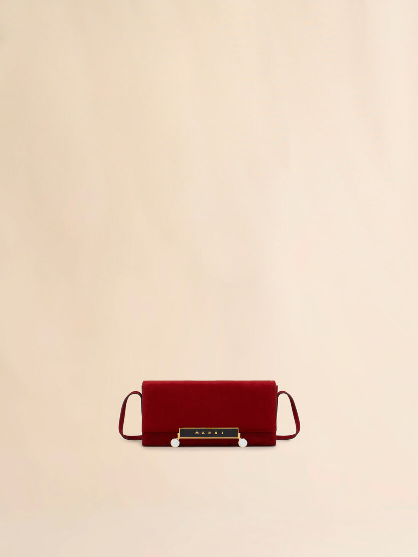Clutch VHS in suede rosso - Borse a spalla - Image 1
