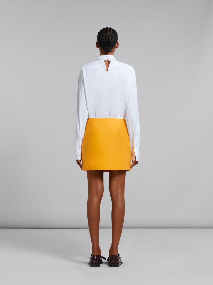 Orange cady mini skirt with wide pleats - Skirts - Image 3