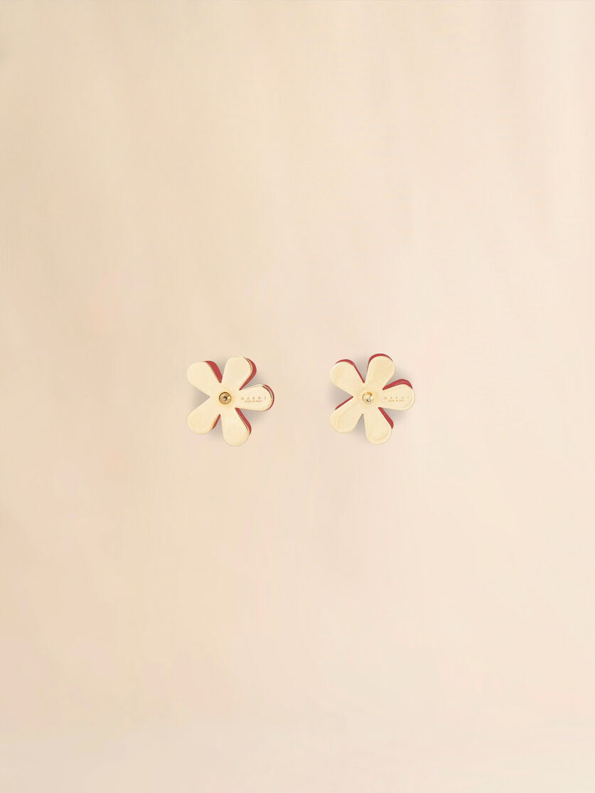 Indigo enameled metal Flower Pop earrings - Earrings - Image 2