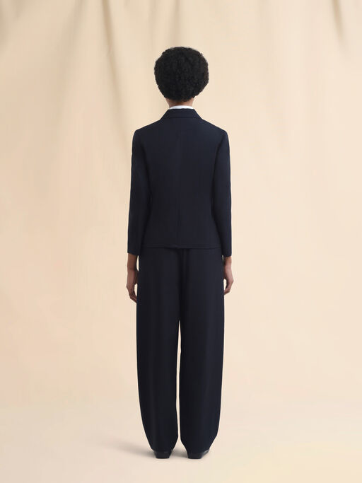 Giacca Baby in fresco di lana blu scuro con ricamo Marni Mending - Giacche
