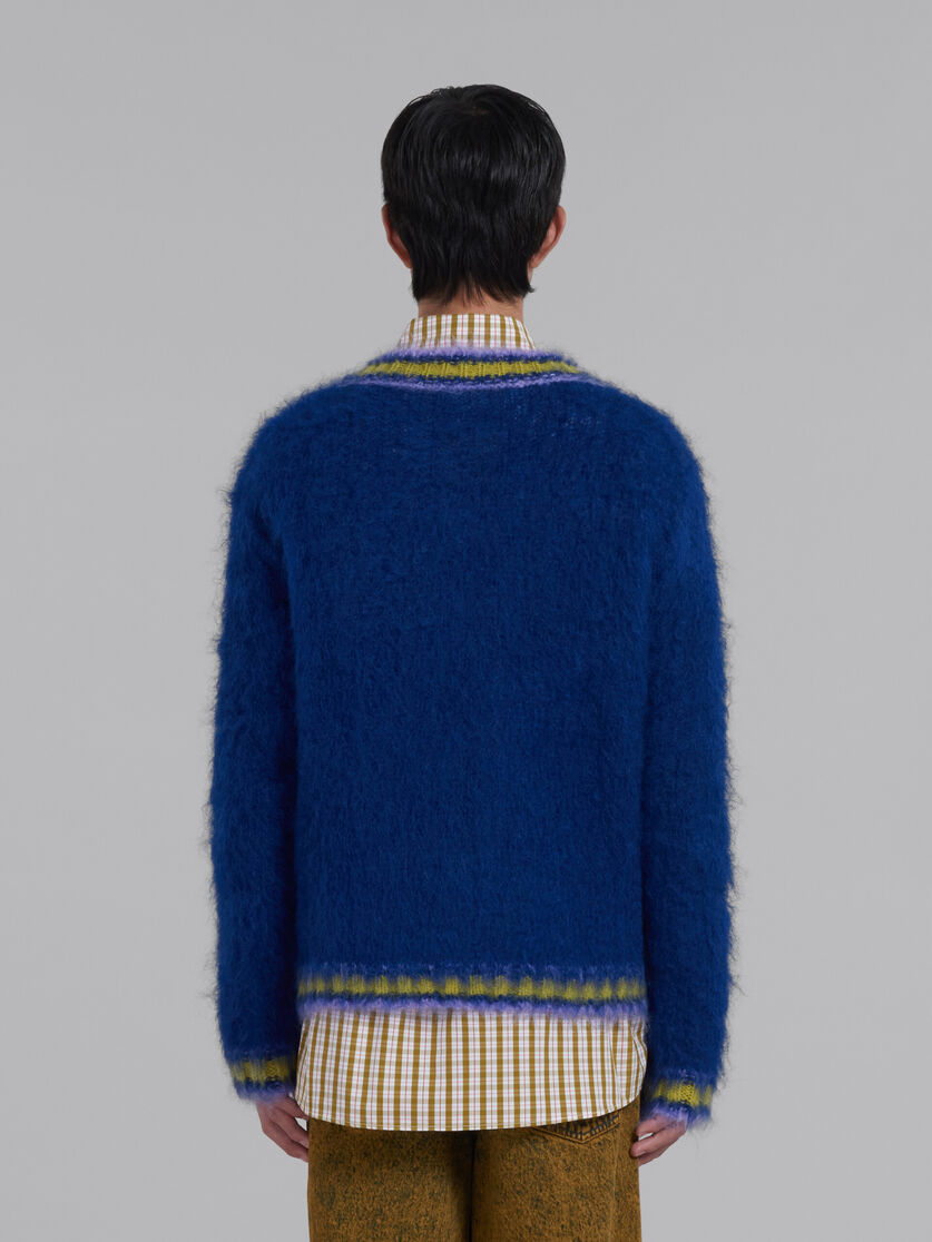 Blue mohair jumper with striped trims - Pullovers - Image 3