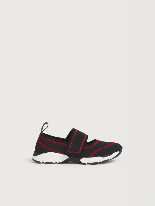 Sneaker Mary Jane aus schwarzem Scuba-Stoff - Sneakers