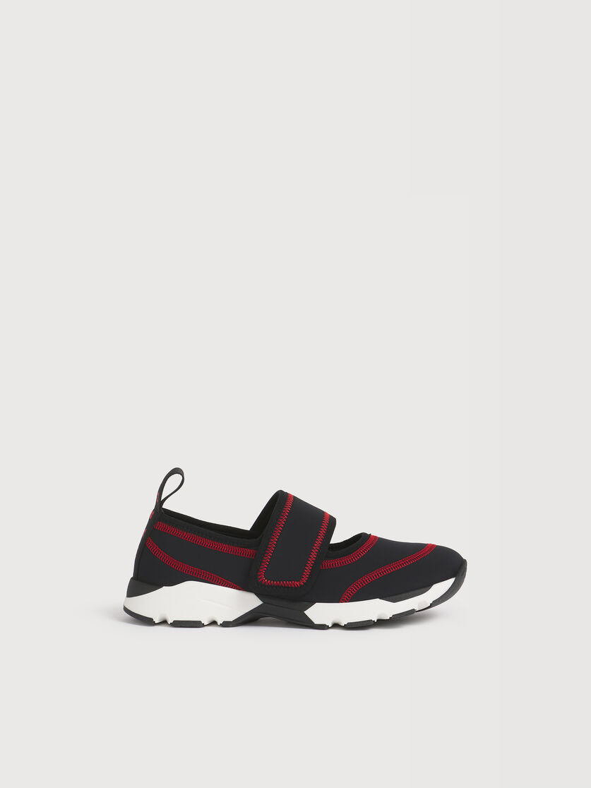 Sneaker Mary Jane aus schwarzem Scuba-Stoff, Image 1