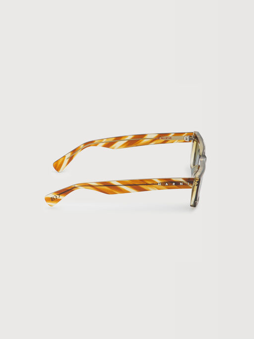 Havana acetate flat-top sunglasses - Optical