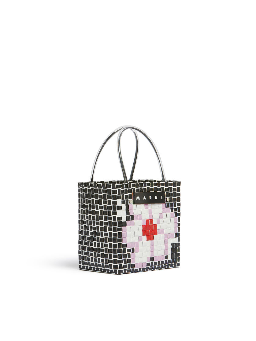 ホワイト(ブラック/ホワイト) MARNI MARKET FLOWER MINI BASKET BAG - ショッピングバッグ - Image 2