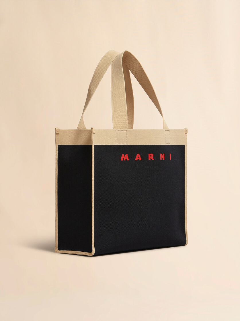 Black and beige Jacquard Shopping Bag - Shopping Bags - Image 5
