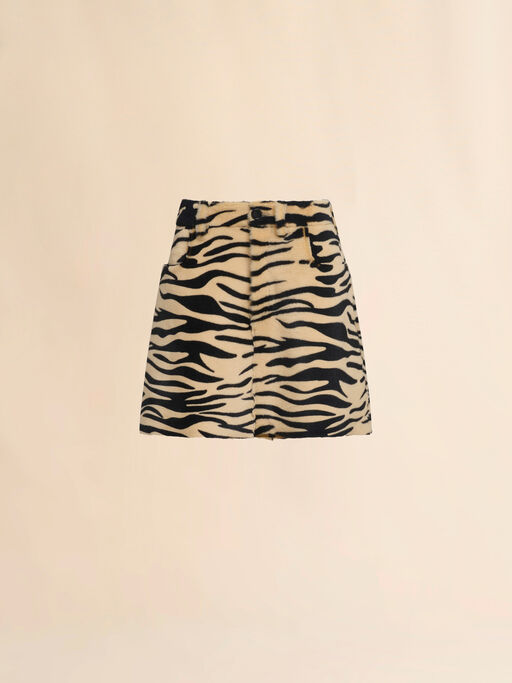 Shearling Miniskirt with tiger print - Skirts