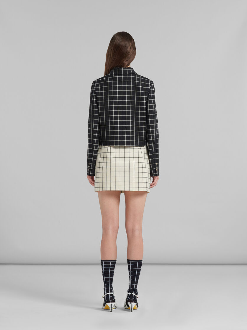 White checked wool mini skirt - Skirts - Image 3