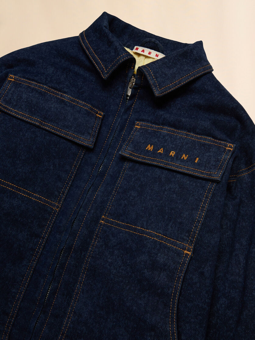 Blue denim jacket with embroidered Marni logo - Jackets - Image 3