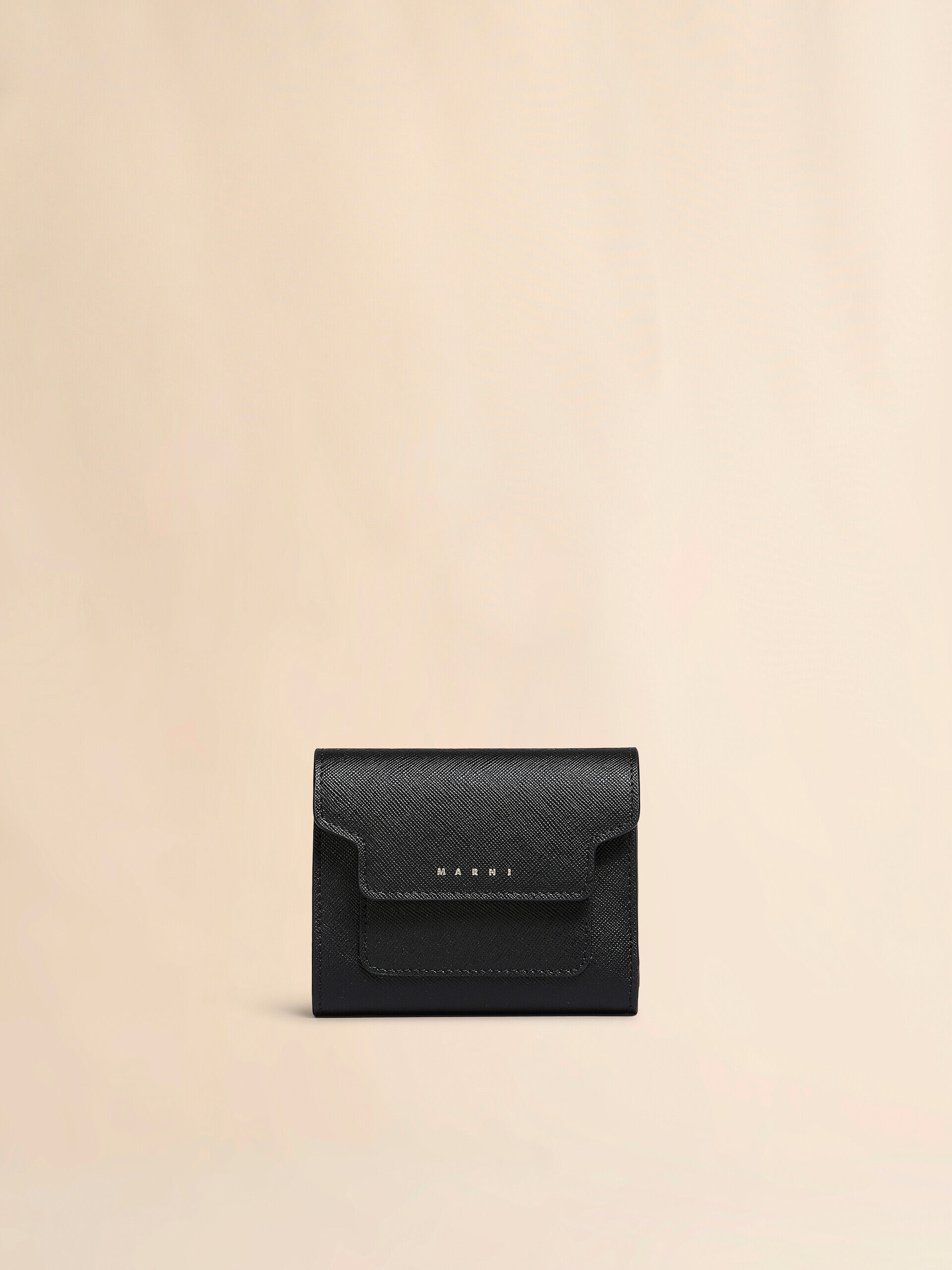 サフィアーノレザー ウォレット・Black ブラック サフィアーノレザー製ウォレット | Marni