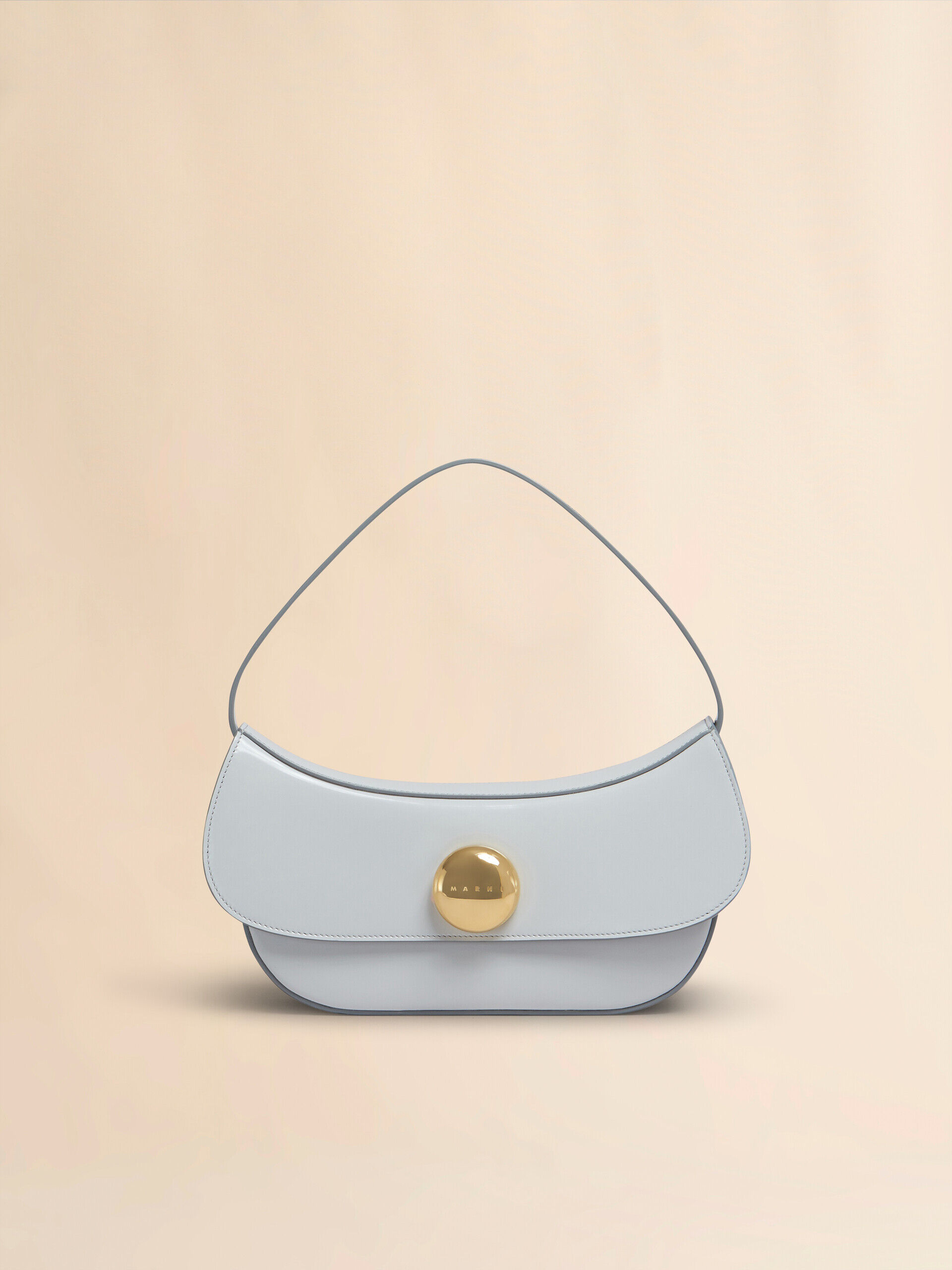 グレー レザー製 Butterfly ミディアム ホーボーバッグ | Marni