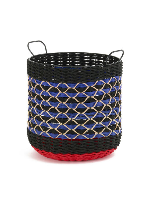 ブルー ブラック Marni Market ラウンド 収納用バスケット - ファニチャー