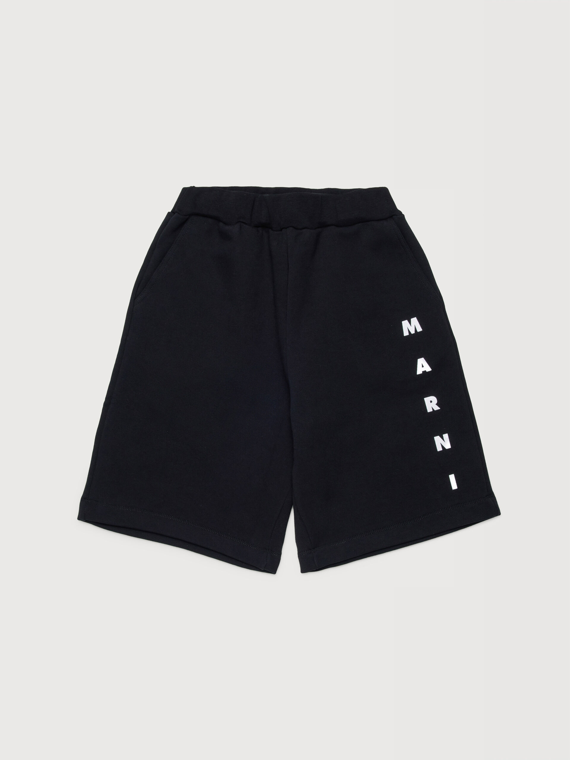 ブラック コットン製スウェットショートパンツ、マルニプリント | Marni