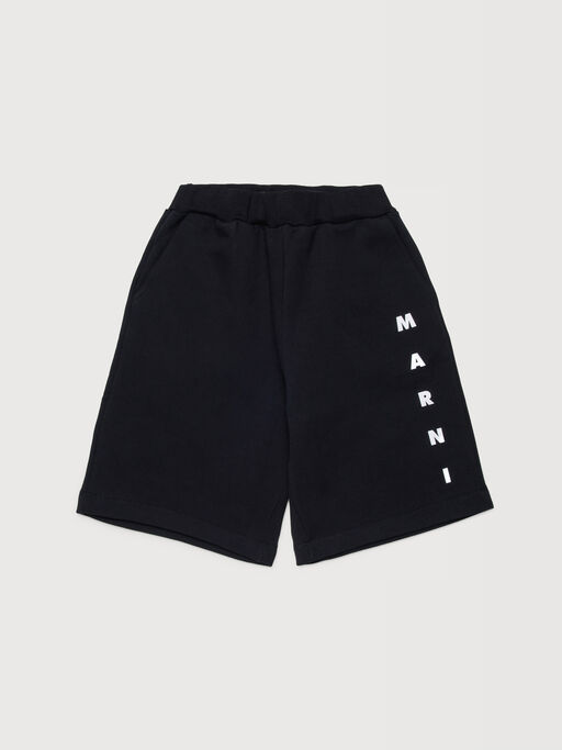 Schwarze Bermudashorts aus Sweatstoff mit Marni-Logo - Hosen
