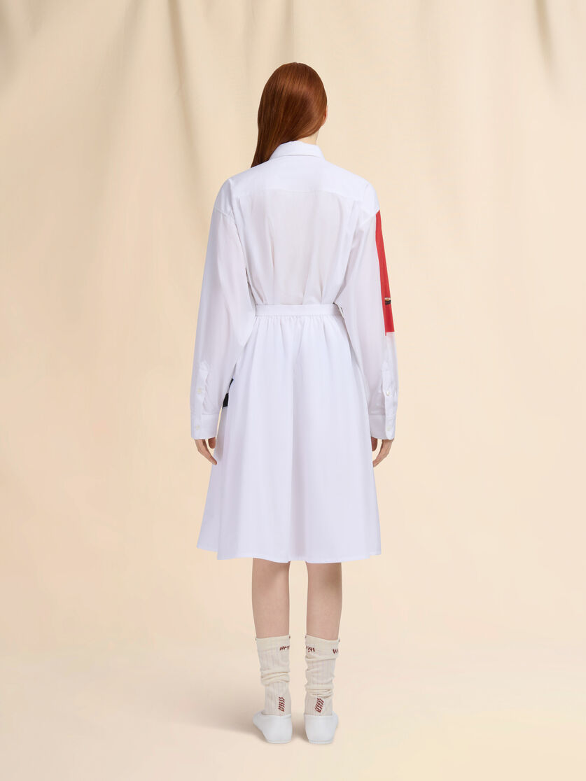White poplin A-line skirt - Skirts - Image 3