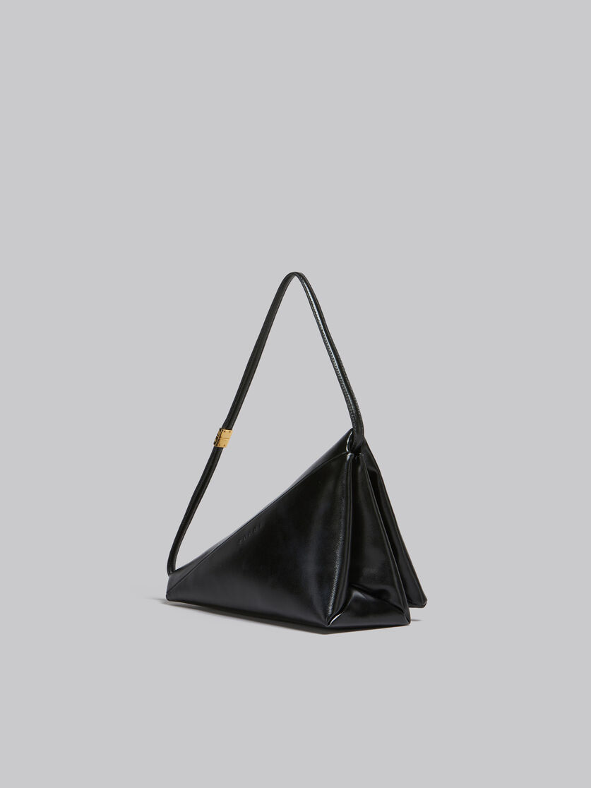 Black leather Prisma triangle bag | Marni