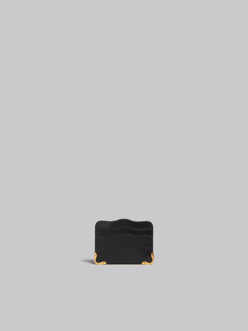 Black leather wavy cardholder - Wallets - Image 3