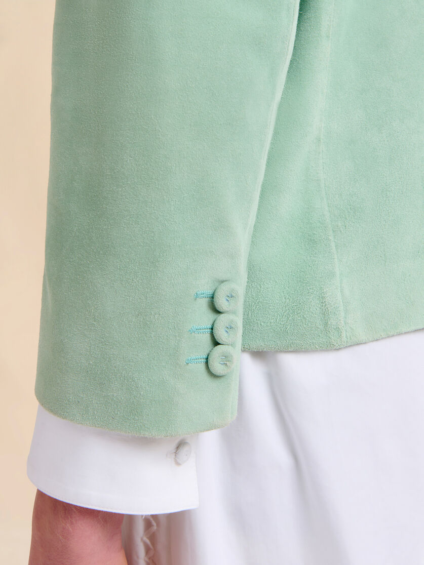 Green suede boxy jacket - Jackets - Image 5