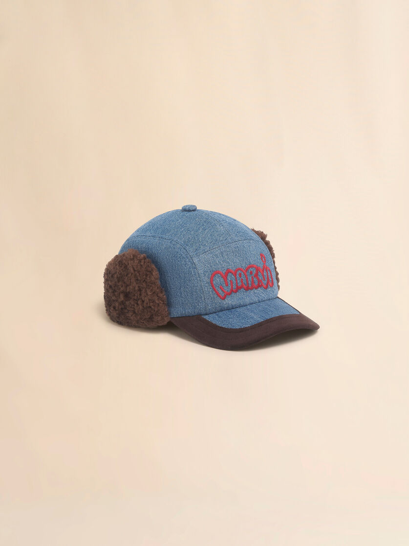 Blue bull denim aviator baseball cap - Hats - Image 1