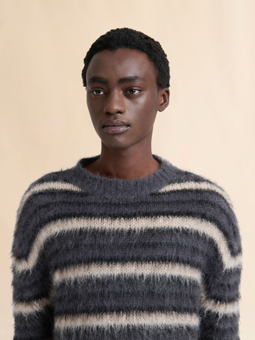 Grey striped mohair jumper - Pullovers - Image 4