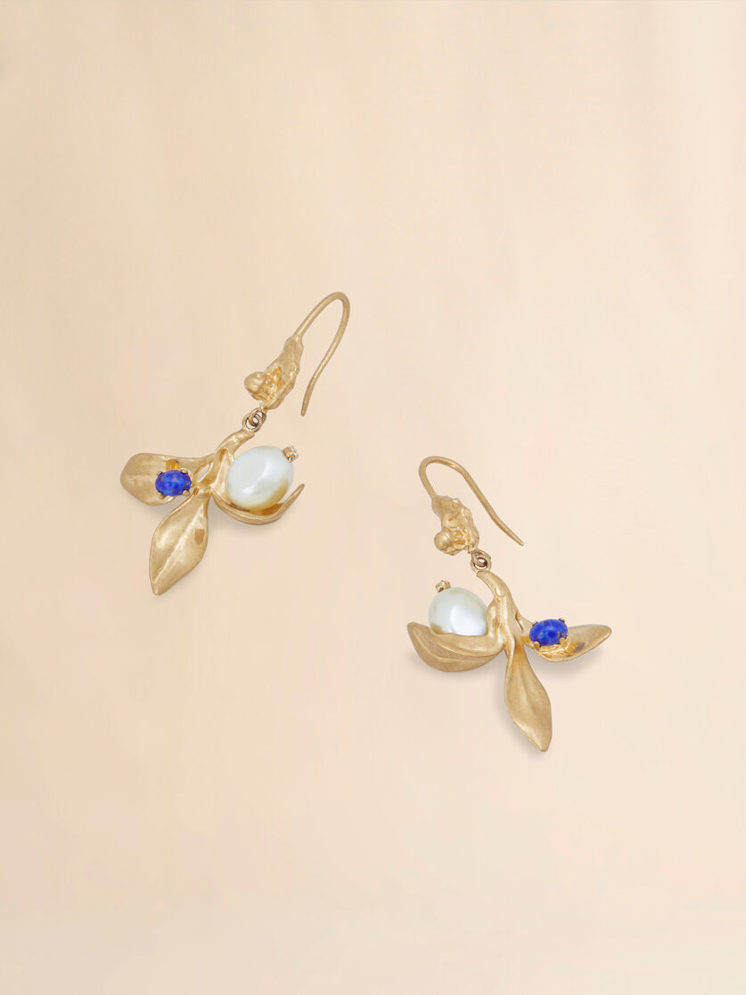 Pearls and stones Flower Delirium drop earrings - Earrings - Image 4