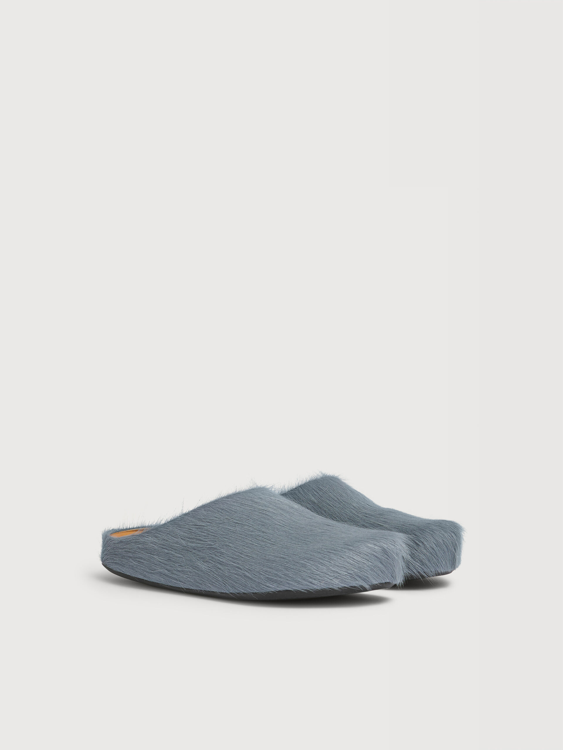 Blue long hair calfskin Fussbett sabot | Marni
