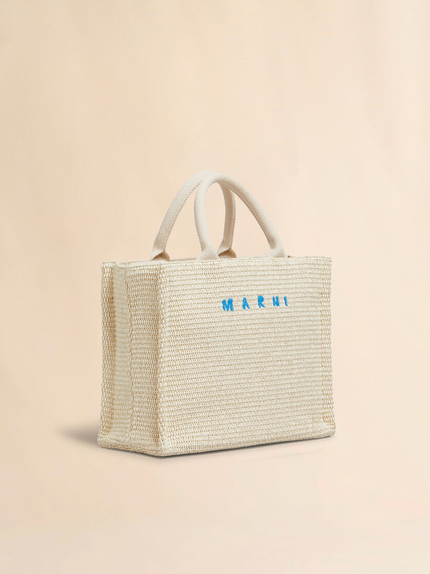 Pink raffia-effect Small Tote Bag - Shopping Bags - Image 4