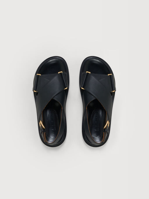 Black leather Fussbett - Sandals
