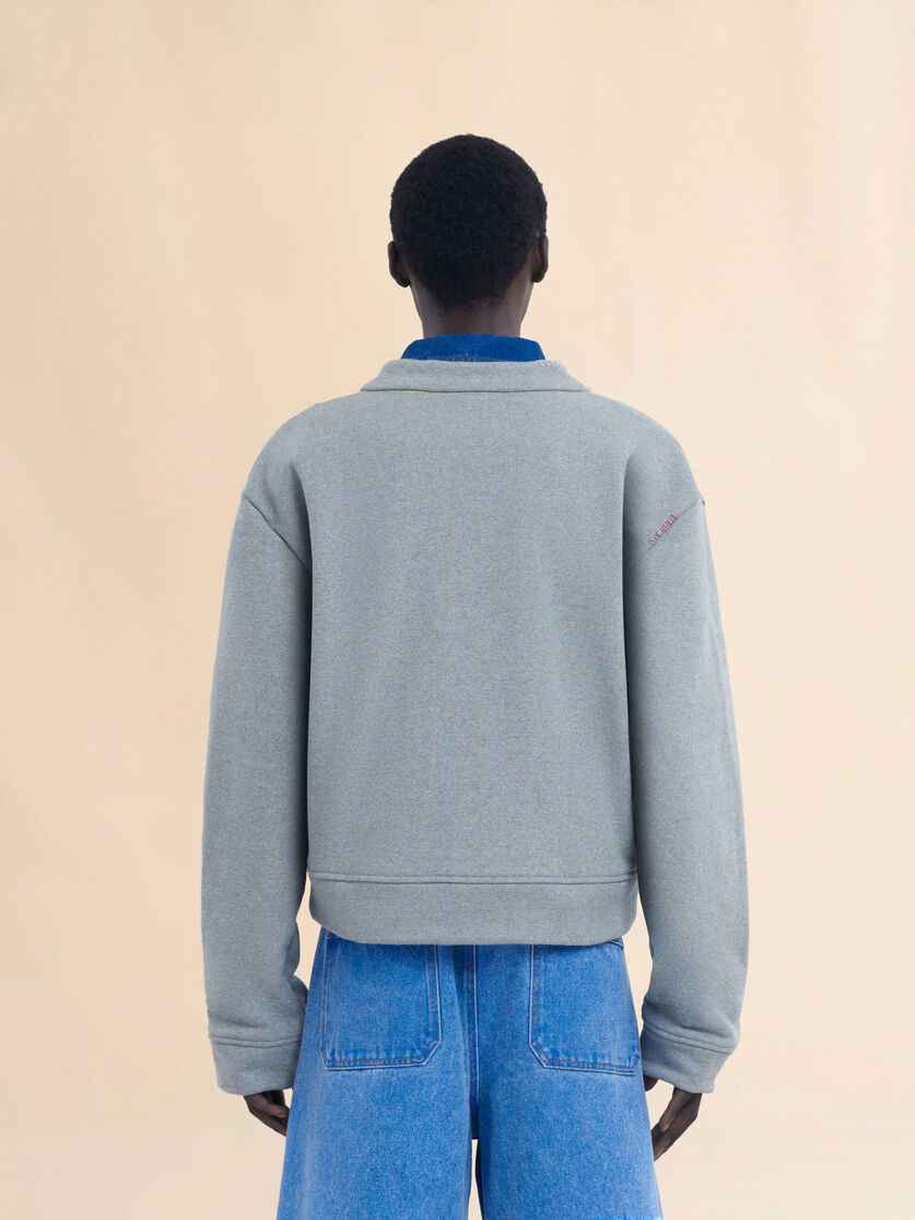 Cotton blend sweatshirt style cardigan - Sweaters - Image 3