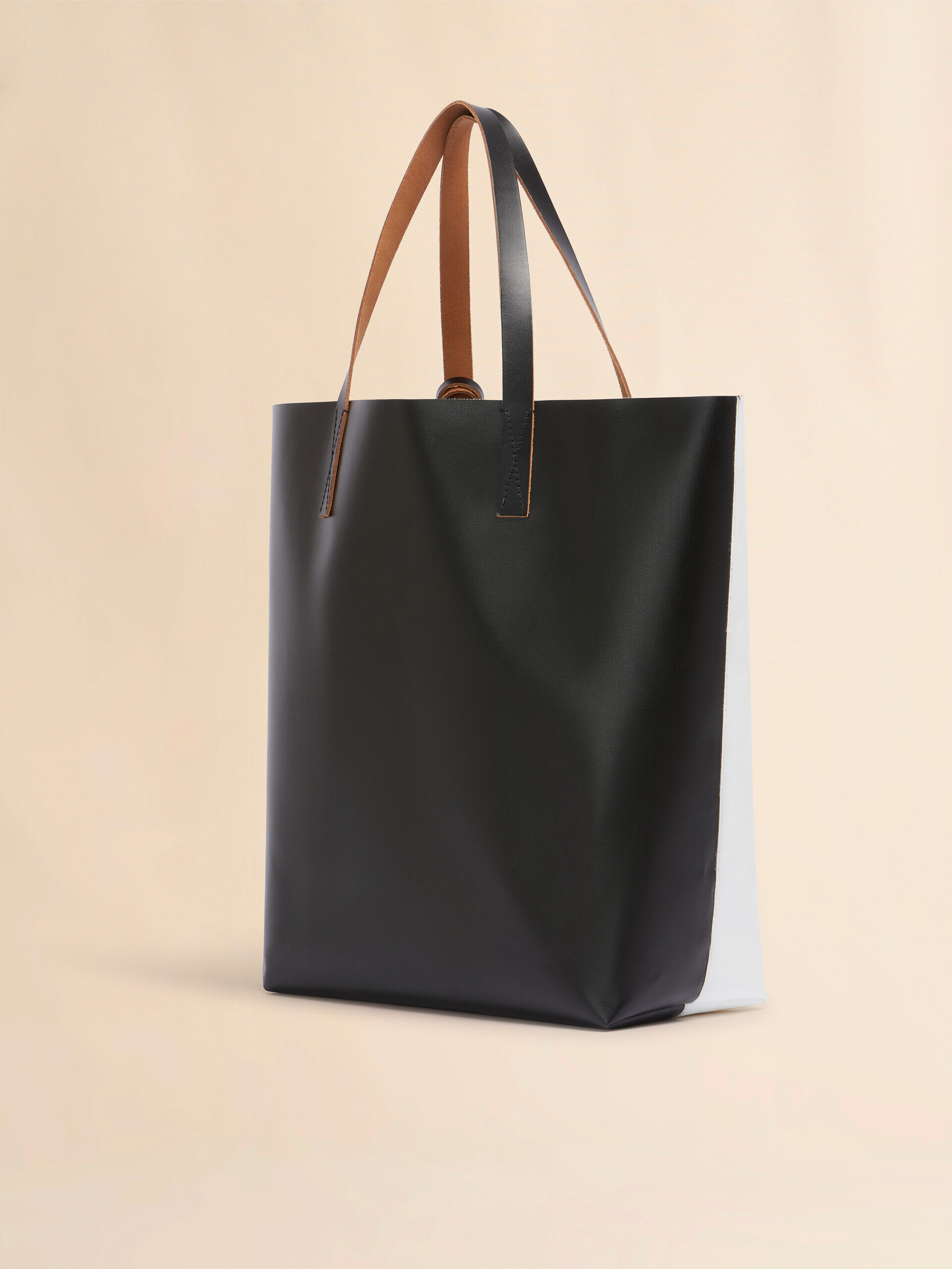 White and black Tribeca tote with naked figure print | Marni
