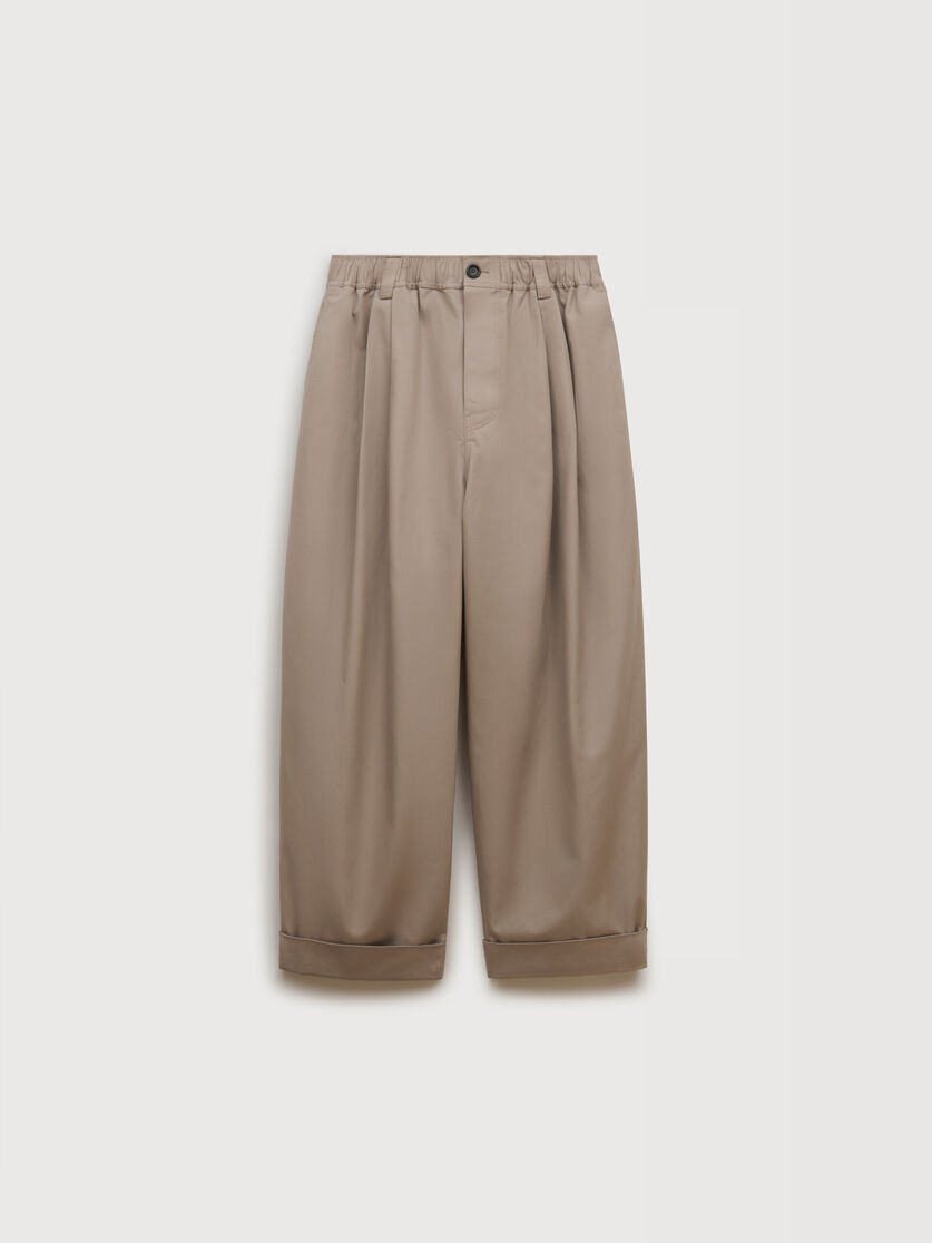 Gray canvas pants with pleats, Image 1