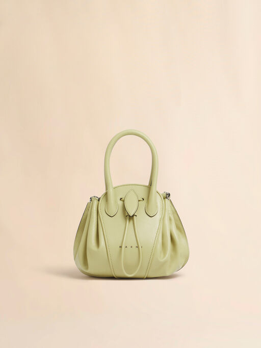 Borsa Tulipea piccola in pelle gialla - Borse a spalla
