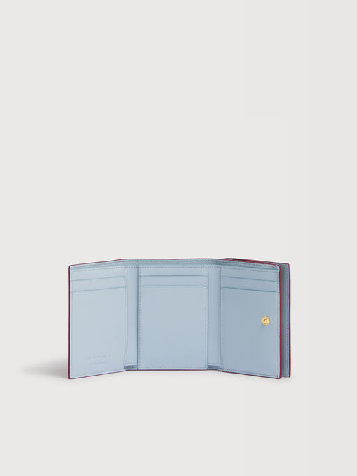 Burgundy leather trifold wallet with Marni Mending - Wallets