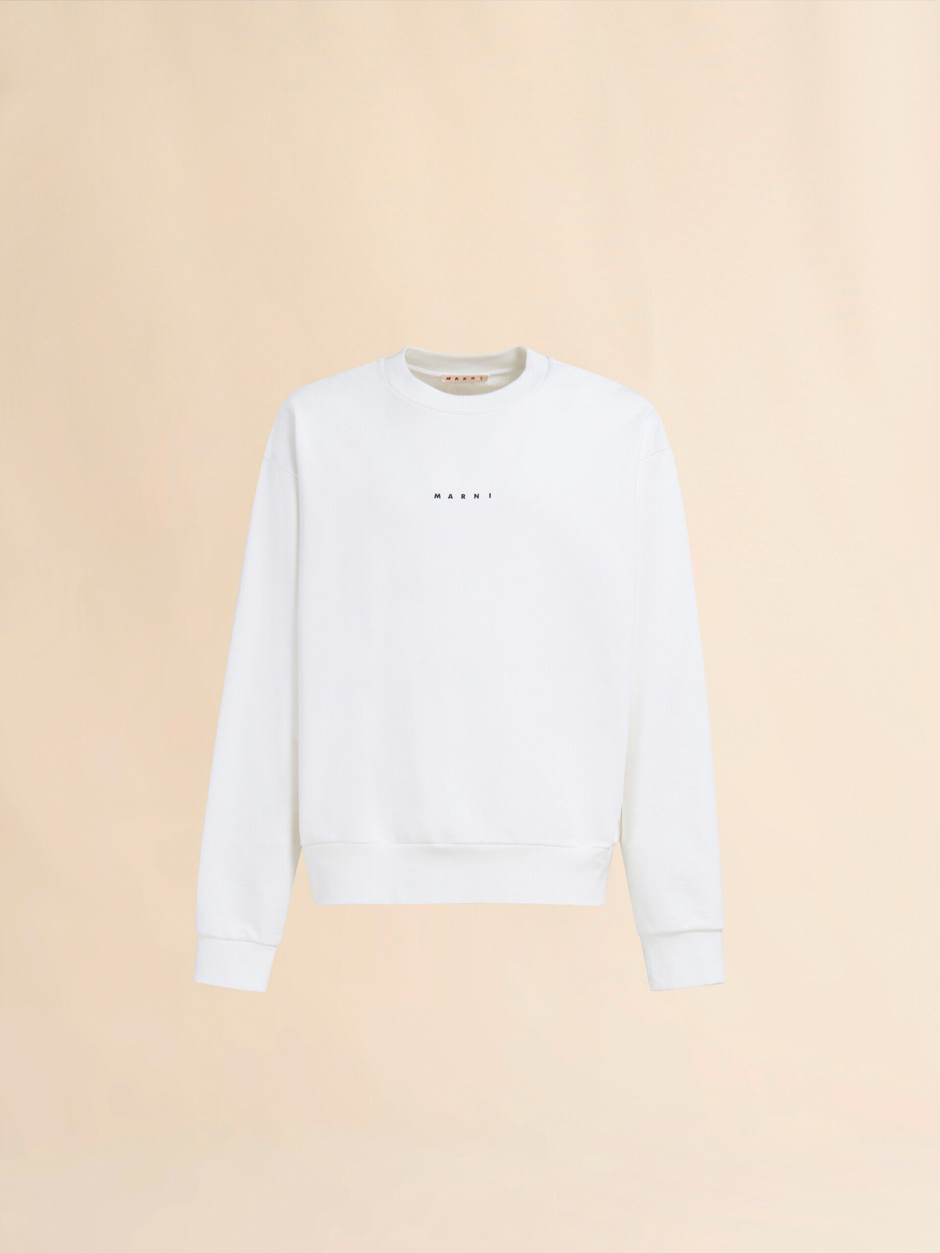 White organic cotton sweatshirt with mini logo | Marni