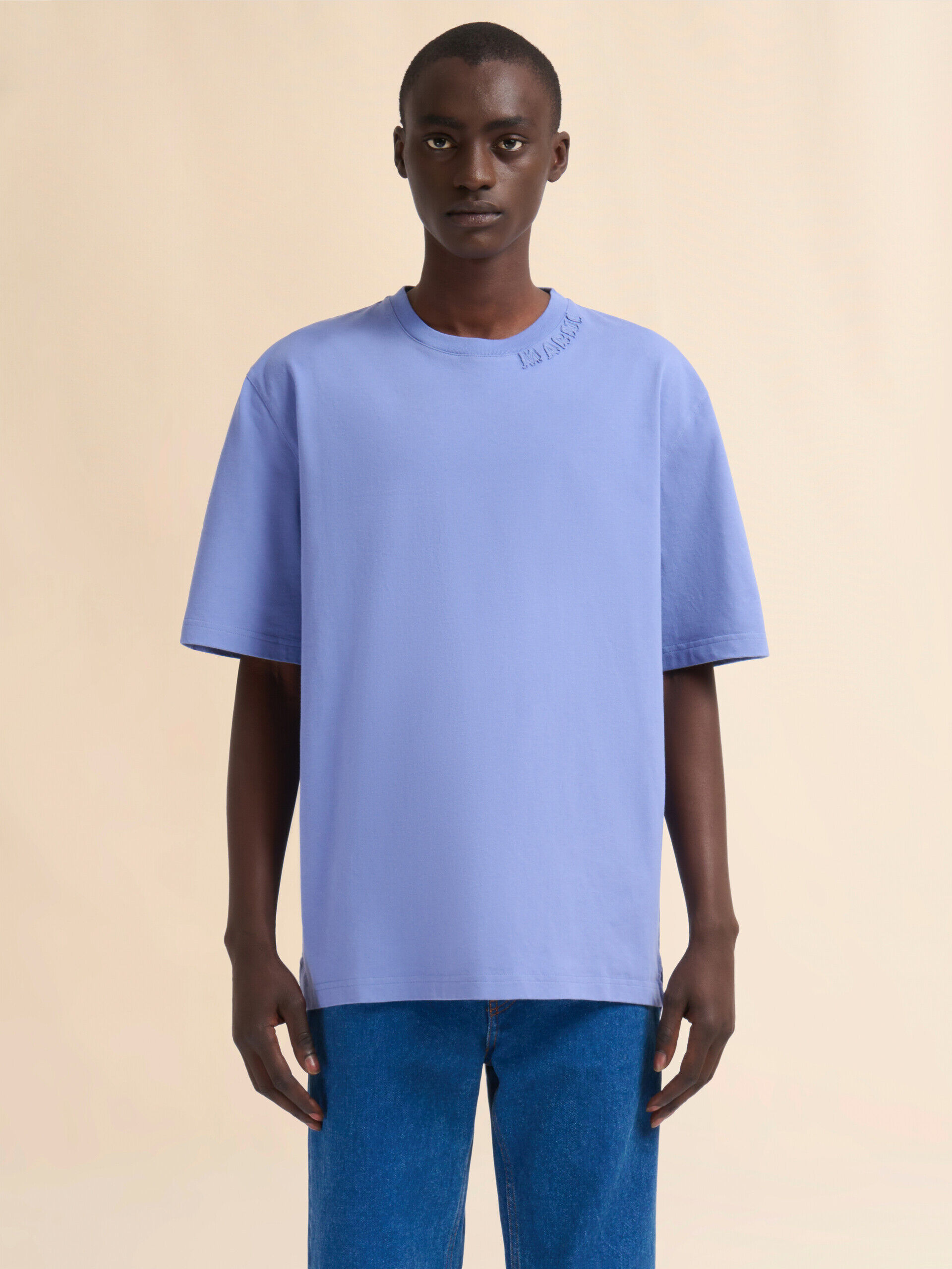 インディゴ オーガニックコットン製オーバーサイズTシャツ