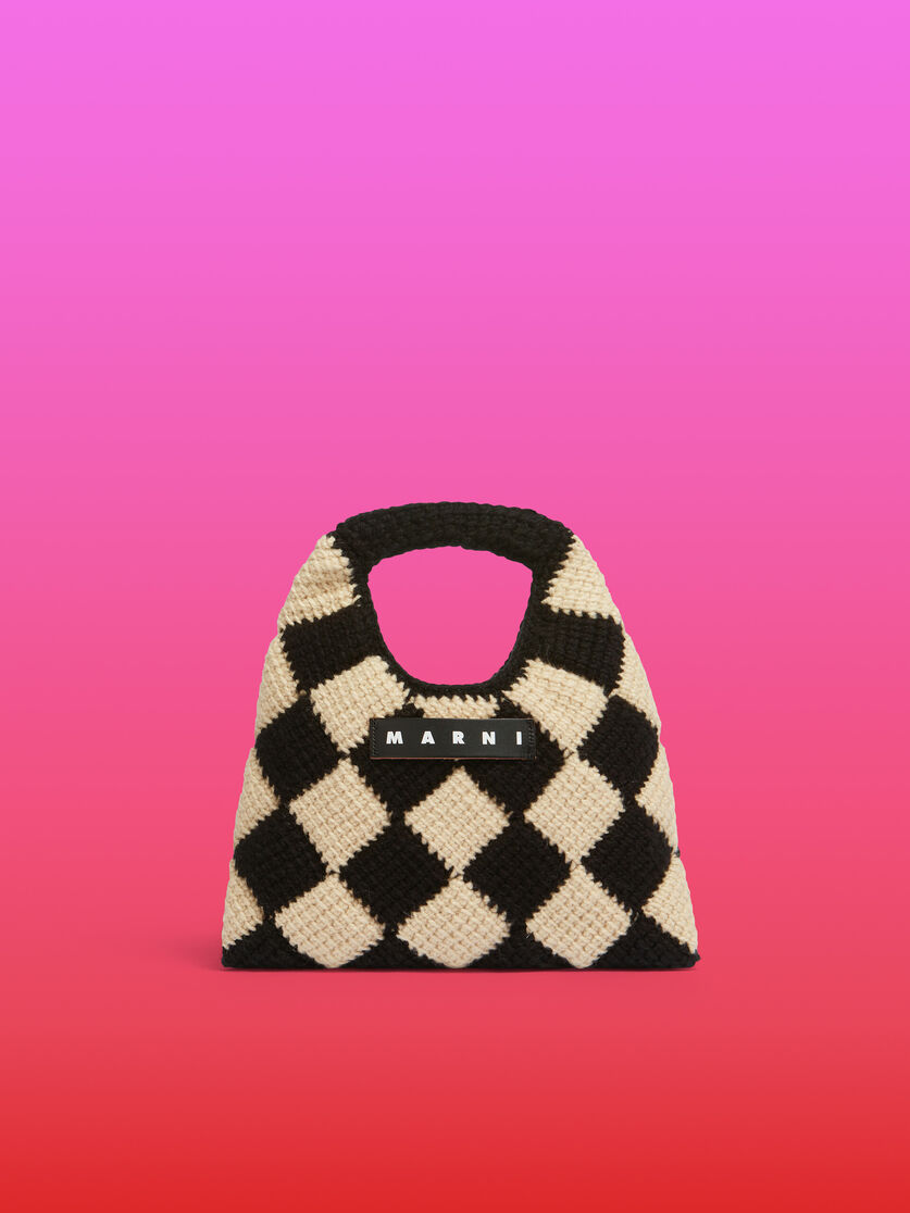 ブルー&ブラウン MARNI MARKET DIAMOND テックウールバッグ ミニ - ショッピングバッグ - Image 1