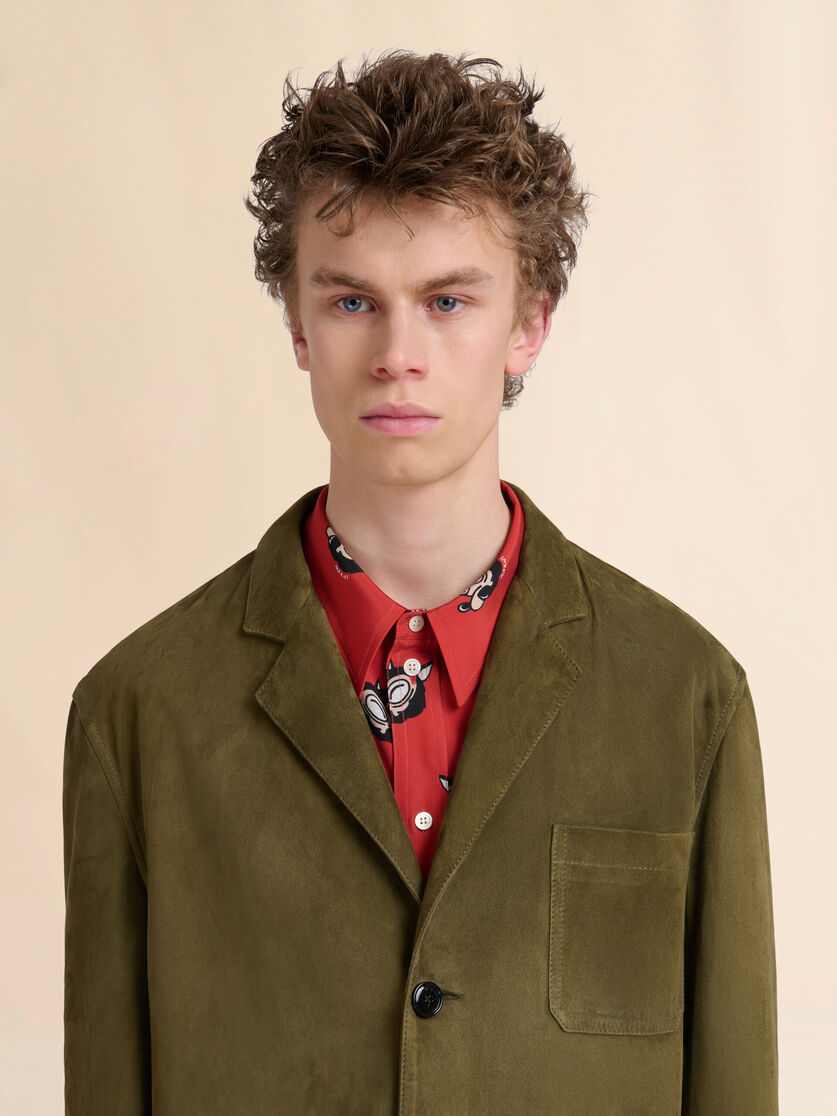 Deep green suede jacket - Jackets - Image 4