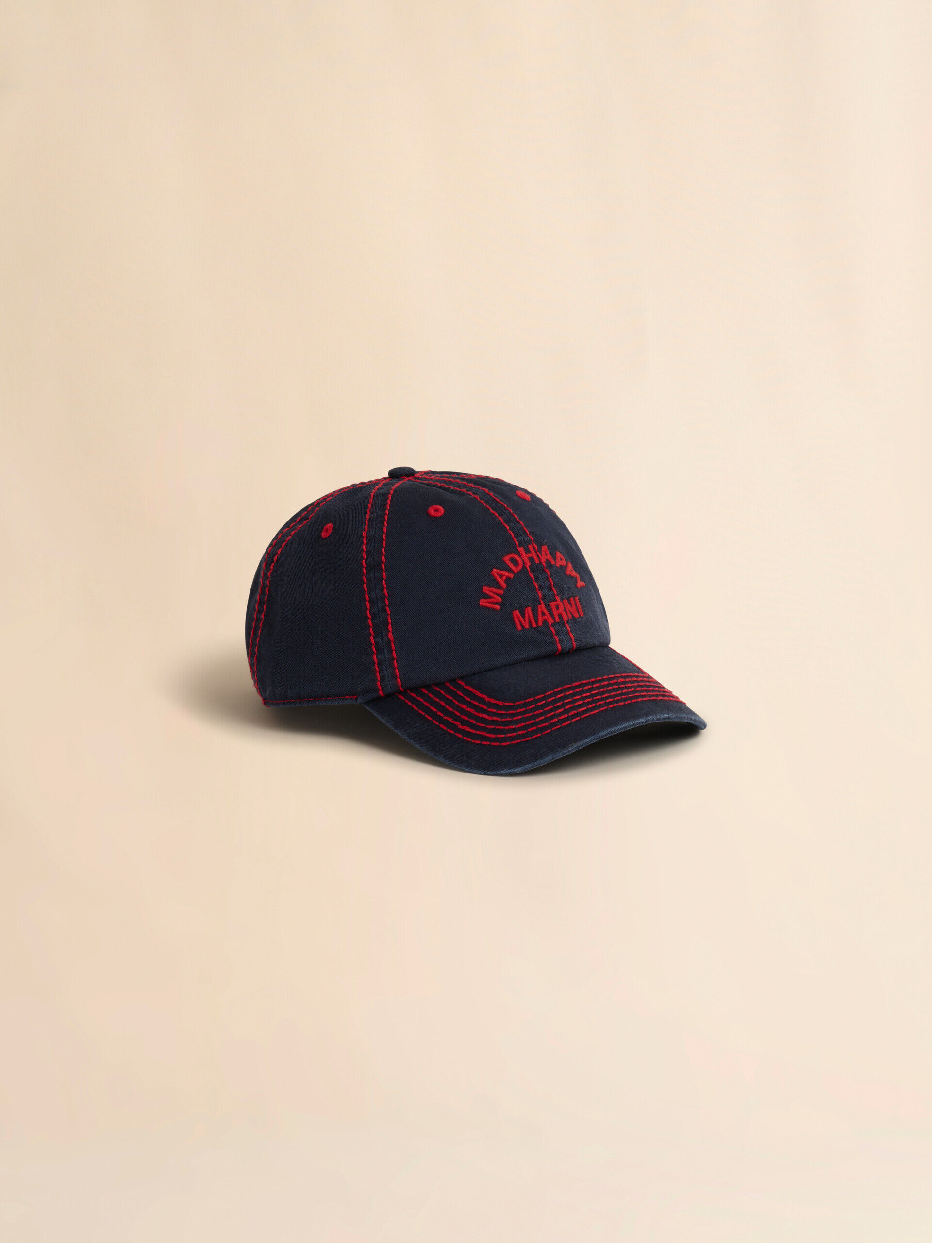 Mari Marni + Madhappy deep blue cotton Dad Hat with arch logo