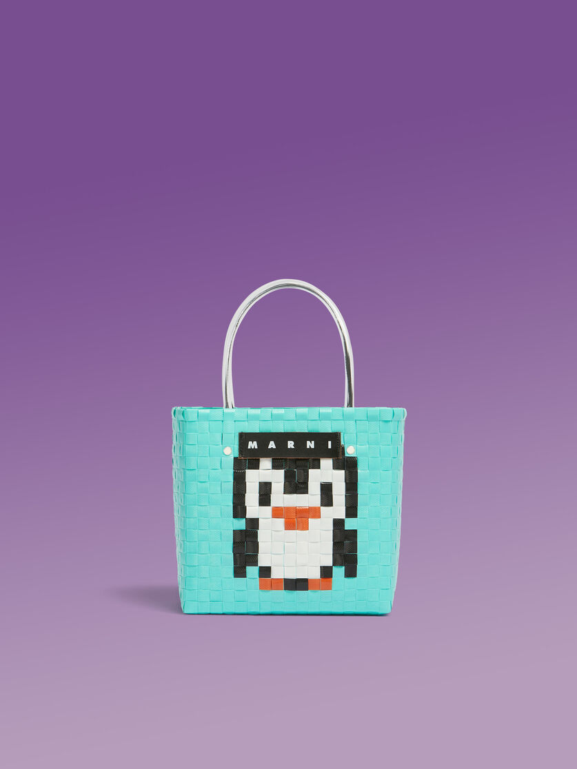 Blue MARNI MARKET ANIMAL BASKET bag - Shopping Bags - Image 1