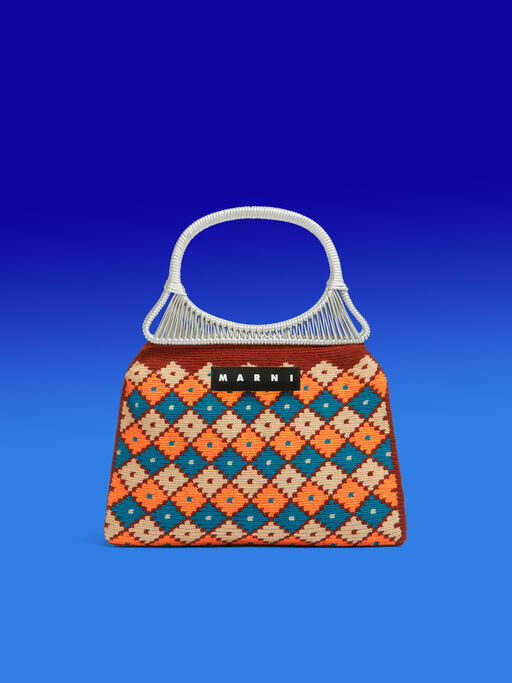 アラベスク コットンニット製 MARNI MARKET ハンドバッグ - ショッピングバッグ